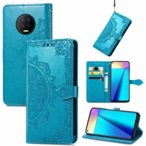 For Infinix Note 7 Mandala Embossing Pattern Horizontal Flip Leather Case with Holder & Card Slots & Wallet & Lanyard(Blue) (OEM)