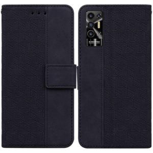 For Tecno Pova 2 Geometric Embossed Leather Phone Case(Black) (OEM)