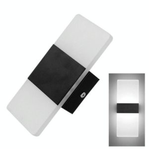 Right Angle Black LED Bedroom Bedside Wall Aisle Balcony Wall Lamp, Size:22×11cm(White Light) (OEM)