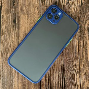 For iPhone 11 Shockproof Frosted TPU + PC Protective Case(Blue) (OEM)