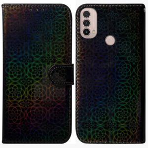 For Motorola Moto E20 / E30 / E40 Colorful Magnetic Buckle Leather Phone Case(Black) (OEM)