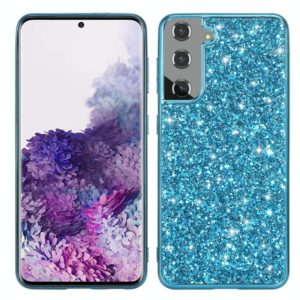For Samsung Galaxy S21 FE Glitter Powder Shockproof TPU Protective Case(Blue) (OEM)