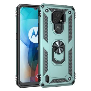 For Motorola Moto E7 Shockproof TPU + PC Protective Case with 360 Degree Rotating Holder(Green) (OEM)