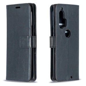 For Motorola Edge+ Crazy Horse Texture Horizontal Flip Leather Case with Holder & Card Slots & Wallet & Photo Frame(Black) (OEM)