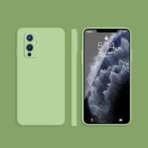 For OnePlus 9 Solid Color Imitation Liquid Silicone Straight Edge Dropproof Full Coverage Protective Case(Matcha Green) (OEM)