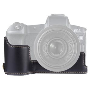 1/4 inch Thread PU Leather Camera Half Case Base for Canon EOS R (Black) (OEM)