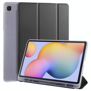 For Samsung Galaxy Tab S6 Lite P610 3-folding Horizontal Flip PU Leather + Shockproof TPU Case with Holder & Pen Slot(Black) (OEM)