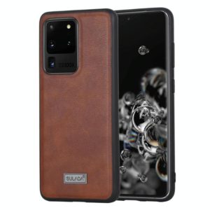 For Samsung Galaxy S20 Ultra SULADA Shockproof TPU + Handmade Leather Protective Case(Brown) (SULADA) (OEM)