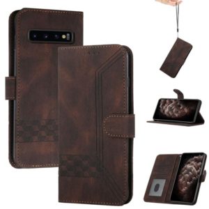For LG V60 ThinQ 5G Cubic Skin Feel Flip Leather Phone Case(Dark Brown) (OEM)