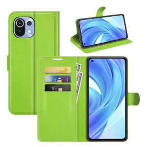For Xiaomi Mi 11 Lite 4G / 5G Litchi Texture Horizontal Flip Protective Case with Holder & Card Slots & Wallet(Green) (OEM)