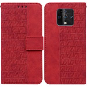 For Tecno Camon 16 Premier Geometric Embossed Leather Phone Case(Red) (OEM)