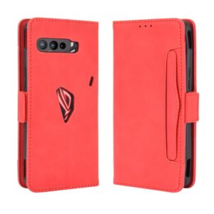 For Asus ROG Phone 3 ZS661KS Wallet Style Skin Feel Calf Pattern Leather Case ，with Separate Card Slot(Red) (OEM)