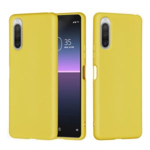 For Sony Xperia 5 II Pure Color Liquid Silicone Shockproof Full Coverage Case(Yellow) (OEM)