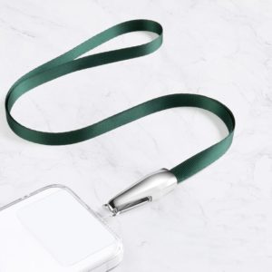 Power Vehicle Mobile Phone Anti-lost Lanyard With Patch,Style: Hanging Neck Model(Dark Green) (OEM)