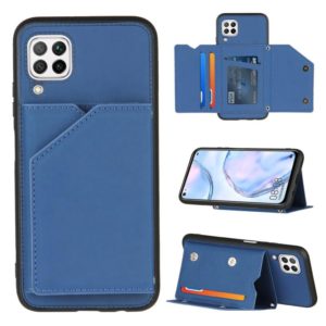 For Huawei P40 Lite & Nova 6 SE Skin Feel PU + TPU + PC Back Cover Shockproof Case with Card Slots & Holder & Photo Frame(Royal Blue) (OEM)