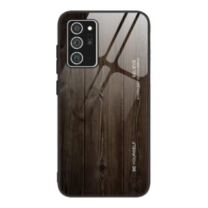 For Samsung Galaxy Note20 Wood Grain Glass Protective Case(M01) (OEM)