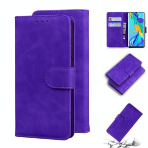 For Huawei P30 Pro Skin Feel Pure Color Flip Leather Phone Case(Purple) (OEM)