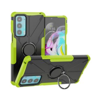 For Motorola Moto Edge 20 Armor Bear Shockproof PC + TPU Protective Phone Case with Ring Holder(Green) (OEM)