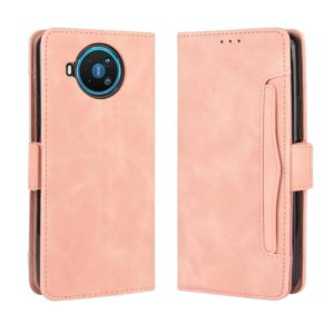 For Nokia 8.3 5G Wallet Style Skin Feel Calf Pattern Leather Case ，with Separate Card Slot(Pink) (OEM)