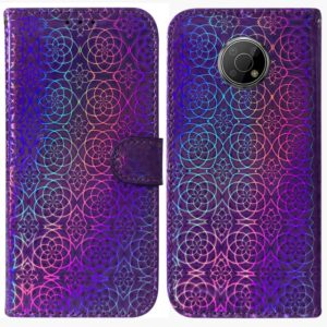 For Nokia G300 Colorful Magnetic Buckle Leather Phone Case(Purple) (OEM)