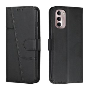 For Motorola Moto G Stylus 2022 5G Stitching Calf Texture Buckle Leather Phone Case(Black) (OEM)