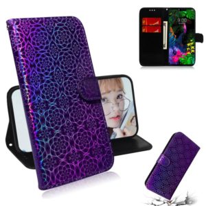 For LG G8 ThinQ Solid Color Colorful Magnetic Buckle Horizontal Flip PU Leather Case with Holder & Card Slots & Wallet & Lanyard(Purple) (OEM)