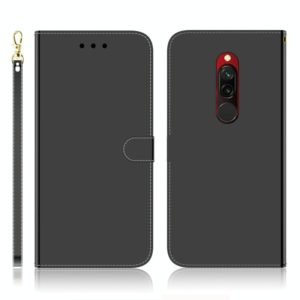 For Xiaomi Redmi 8 Imitated Mirror Surface Horizontal Flip Leather Case with Holder & Card Slots & Wallet & Lanyard(Black) (OEM)