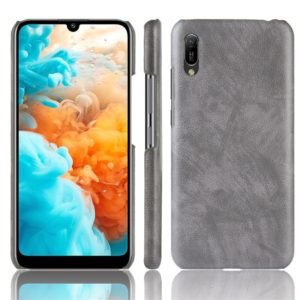 Shockproof Litchi Texture PC + PU Protective Case for Huawei Y6 Pro (2019) (Grey) (OEM)