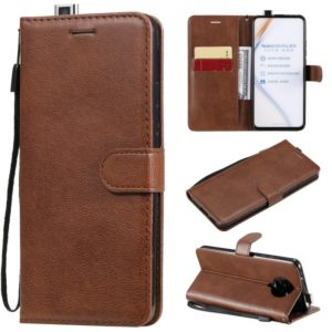 For Xiaomi Redmi K30 Pro Solid Color Horizontal Flip Protective Leather Case with Holder & Card Slots & Wallet & Lanyard(Brown) (OEM)