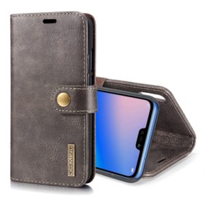 Crazy Horse Texture Flip Detachable Magnetic Leather Case for Huawei P20 Lite, with Holder & Card Slots & Wallet(Grey) (DG.MING) (OEM)