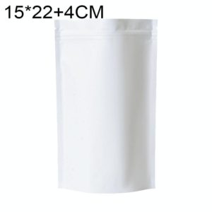 100 PCS/Set Matte Aluminum Foil Snack Stand-up Pouch, Size:15x22+4cm(White) (OEM)