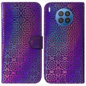 For Huawei nova 8i / Honor 50 Colorful Magnetic Buckle Leather Phone Case(Purple) (OEM)