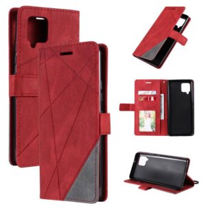 For Samsung Galaxy A42 5G Skin Feel Splicing Horizontal Flip Leather Case with Holder & Card Slots & Wallet & Photo Frame(Red) (OEM)