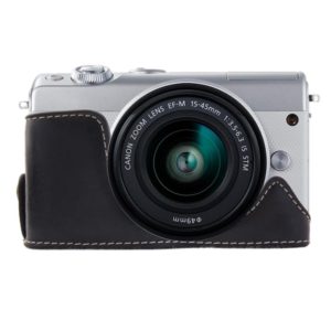 1/4 inch Thread PU Leather Camera Half Case Base for Canon EOS M100 (Black) (OEM)