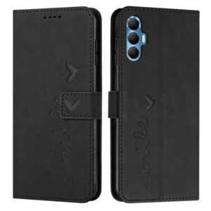 For Tecno Spark 8P Skin Feel Heart Pattern Leather Phone Case(Black) (OEM)