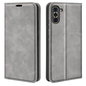 For Huawei Nova 10 Pro Retro-skin Magnetic Suction Leather Phone Case(Grey) (OEM)