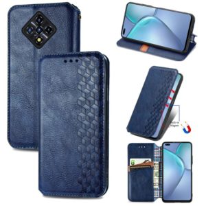 For Infinix Zero 8 Cubic Grid Pressed Horizontal Flip Magnetic Leather Case with Holder & Card Slots & Wallet(Blue) (OEM)