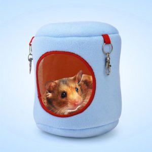 Flannel Cylinder Pet House Warm Hamster Hammock Hanging Bed Small Pets Nest, L, Size:16*16*16cm(Blue) (OEM)