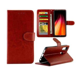 For Xiaomi Redmi Note 8T Crazy Horse Texture Leather Horizontal Flip Protective Case with Holder & Card Slots & Wallet & Photo Frame(Brown) (OEM)