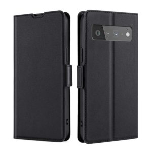 For Google Pixel 6 Pro Ultra-thin Voltage Side Buckle PU + TPU Horizontal Flip Leather Case with Holder & Card Slot(Black) (OEM)