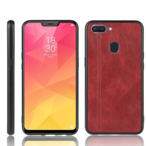 For Oppo Realme 2 Shockproof Sewing Cow Pattern Skin PC + PU + TPU Case(Red) (OEM)