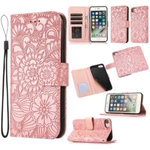 Skin Feel Embossed Sunflower Horizontal Flip Leather Case with Holder & Card Slots & Wallet & Lanyard For iPhone 6 / 6s(Rose gold) (OEM)
