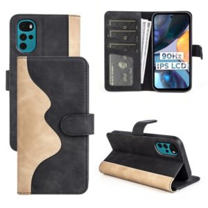 For Motorola Moto G22 4G Stitching Horizontal Flip Leather Phone Case(Black) (OEM)