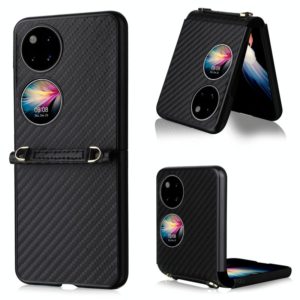 For Huawei P50 Pocket Carbon Fiber Texture PU + TPU Phone Case(Black) (OEM)