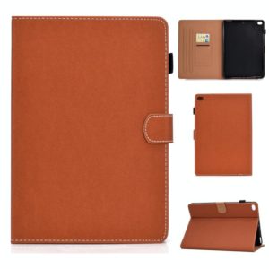 For iPad Air / iPad Air 2 / iPad 9.7 (2018 & 2017) Solid Color Tablet PC Universal Magnetic Horizontal Flip Leather Case with Card Slots & Holder(Brown) (OEM)