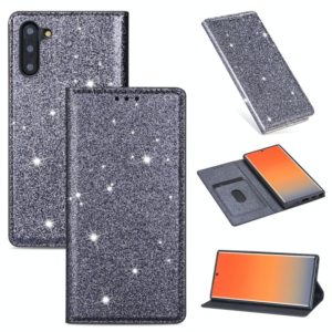 For Samsung Galaxy Note 10 Ultrathin Glitter Magnetic Horizontal Flip Leather Case with Holder & Card Slots(Gray) (OEM)