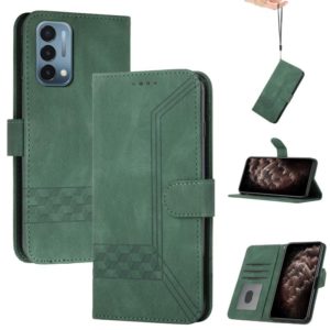 Cubic Skin Feel Flip Leather Phone Case For OnePlus Nord N200 5G(Green) (OEM)