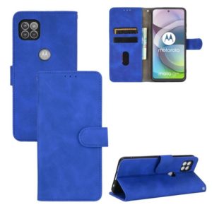 For Motorola Moto G 5G Solid Color Skin Feel Magnetic Buckle Horizontal Flip Calf Texture PU Leather Case with Holder & Card Slots & Wallet(Blue) (OEM)