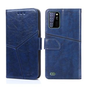 For OUKITEL C25 Geometric Stitching Horizontal Flip Leather Phone Case(Blue) (OEM)