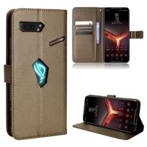 For Asus ROG Phone II ZS660KL Diamond Texture Leather Phone Case(Brown) (OEM)